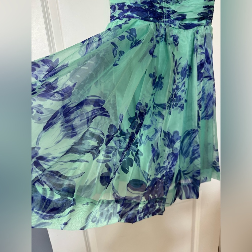 Rare Anthropologie Elevenses vintage style Floral Silk Dress with bow size 10 - Picture 5 of 6